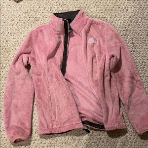 Pink north face zip up